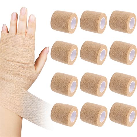 LotFancy 12 Pack Self Adherent Bandage Wrap, 2 in x 5 Yards Non-Woven ...