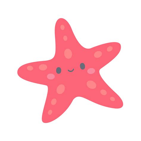 Cartoon starfish. cute sea creatures on the beach of the ocean 13156009 ...