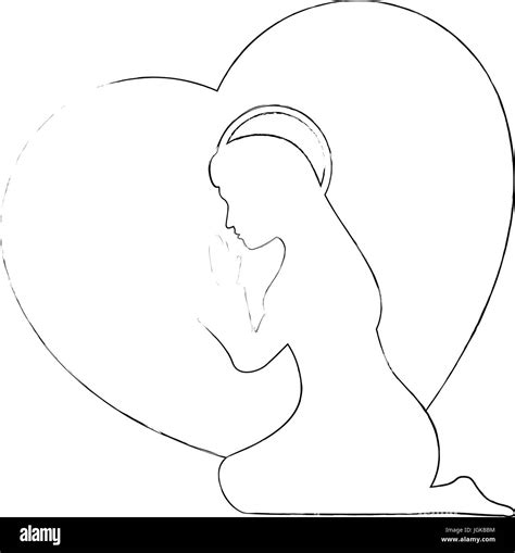 Virgin mary silhouette icon hi-res stock photography and images - Alamy