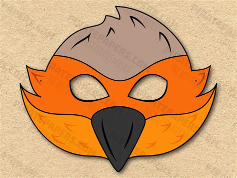 Bird Mask Printable, Paper DIY for Kids and Adults. PDF Template ...