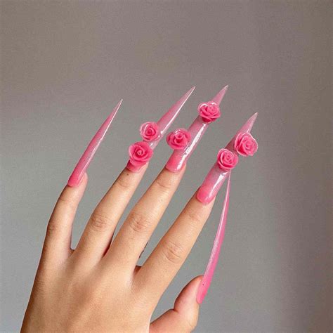 Hot Pink Tip Nails