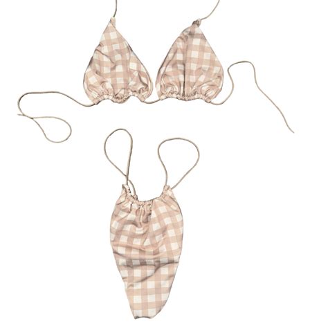 Nude Gingham String Bikini – LK SWIM