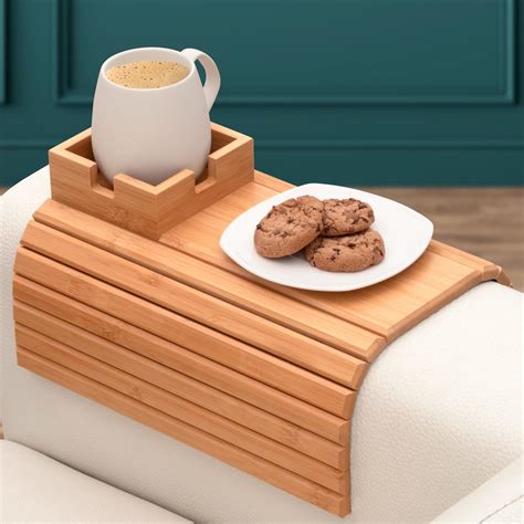 Amazon.com: Bamboo Couch Cup Holder - Couch Arm Tray & Cup Holder for ...