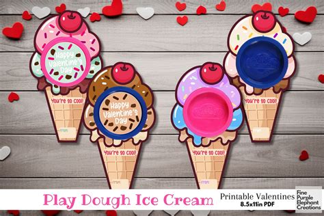 Play Dough Ice Cream Valentine Playdoh Graphic by finepurpleelephant ...