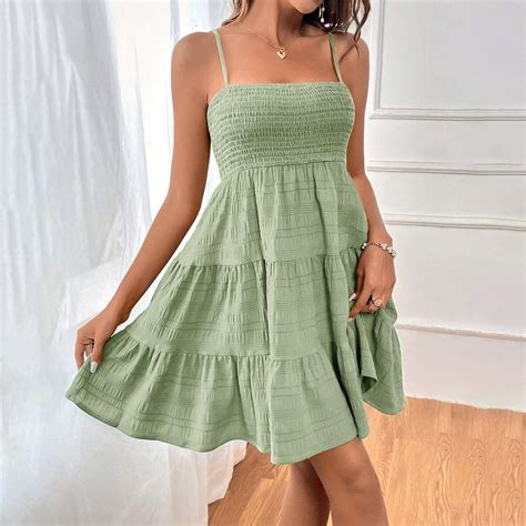 TKing Fashion Womens Summer Dresses 2024 Sleeveless Spaghetti Strap ...