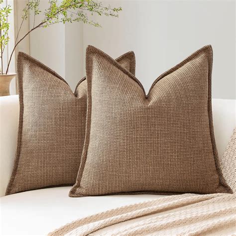 Amazon.com: OTOSTAR Pack of 2 Brown Decorative Pillow Covers 22x22 Inch ...