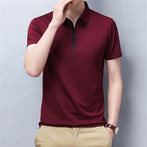 Alex Short Sleeve Zip-Up Polo // Burgandy (3XL) - Celino Quarter Zip ...