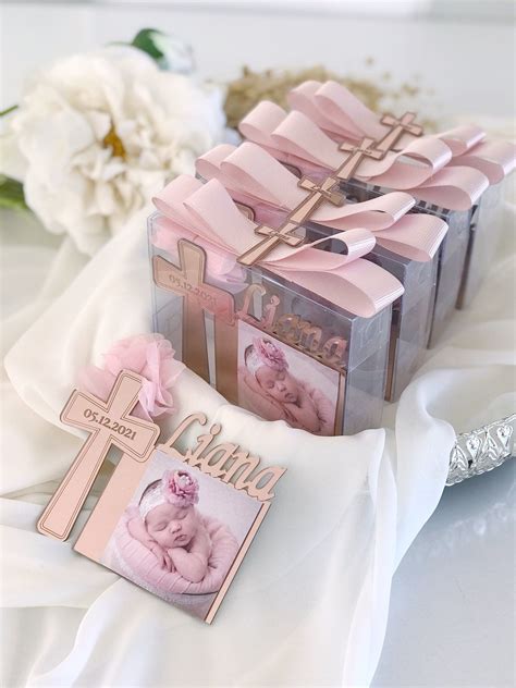 Rose gold baptism favor baptism gift girl baptism photo frame magnet ...