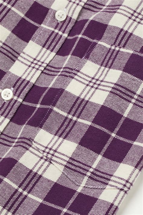 Regular Fit Flannel Shirt - Purple/white - Men | H&M US