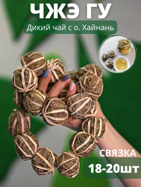 Зеленый чай Чжэ Гу дикорастущий о Хайнань связка 18-20шт / листовой ...