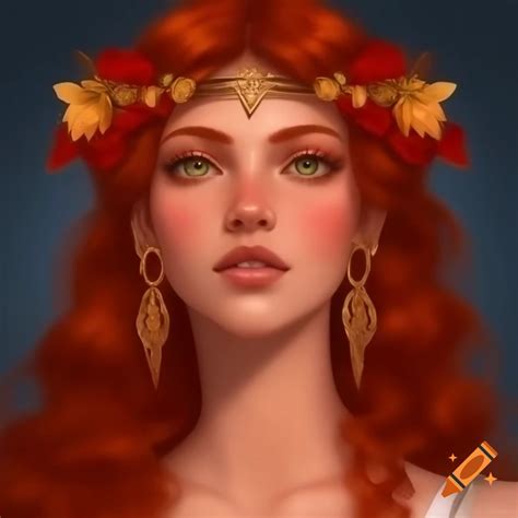 Greek goddess aphrodite representing love and beauty with golden red ...