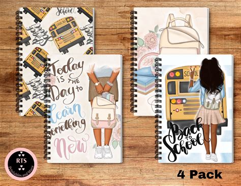 Kids Wide Ruled Spiral Notebook, Assorted Colors, 60 Sheets Each, 4 ...