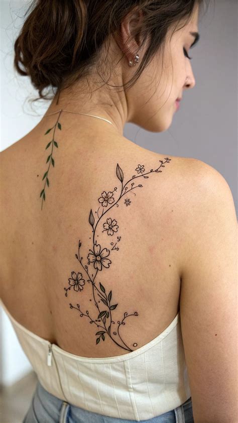 Elegant Floral Vine Tattoo Designs | Back tattoo, Neck tattoo, Tattoos