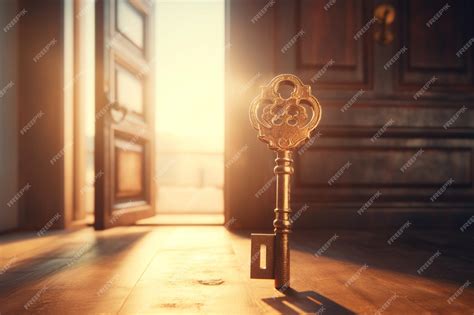 Premium AI Image | A vintage key unlocking a door to reveal a world o 00574 03