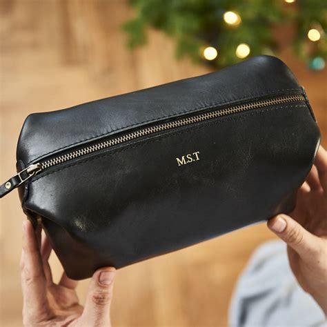 Personalised Leather Wash Bag By Vida Vida