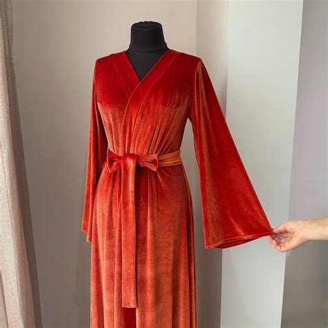 Luxury Velvet Robe, Floor Length Robe, Stretch Velvet, Long Velour Robe ...