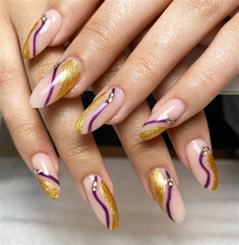30+ Purple and Gold Nails that Make a Statement - Nail Designs Daily