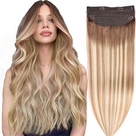 Amazon.com : Halo Hair Extensions - Dark Brown to Gold Blonde and ...