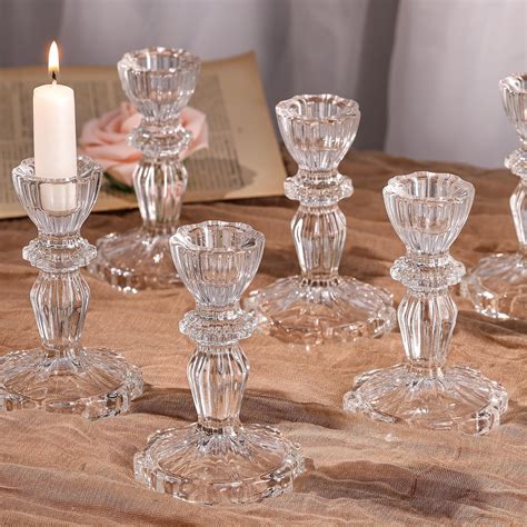 Amazon.com: Glass Candle Holders Bud Vase Set of 12, Pillar Candle ...
