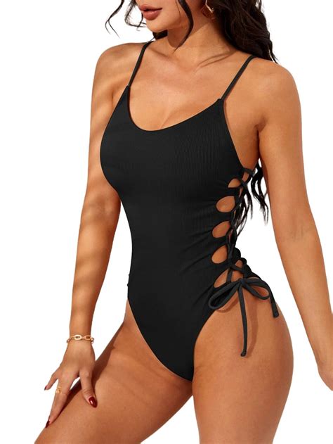 Narecte One Piece Swimsuit Women Bathing Suit Sexy High Cut Women's One ...