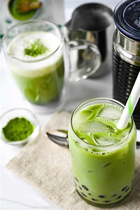 Matcha Milk Tea (Hot & Iced Versions) - Amee's Savory Dish