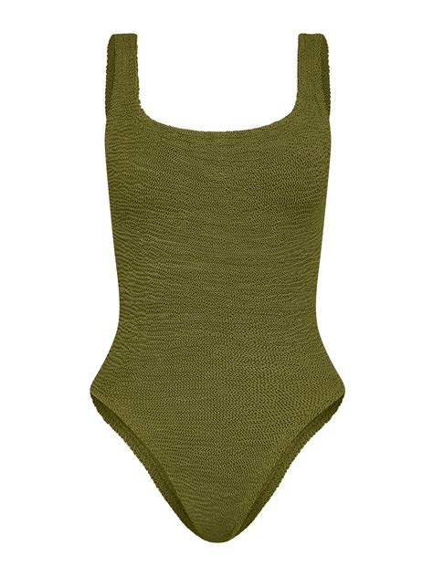 Metallic moss Square Neck swimsuit - Collagerie