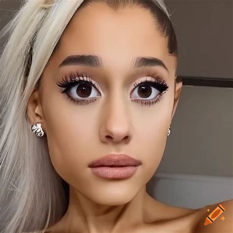 At Home Closeup Selfie Of Ariana Grande With Fully Bleached Blonde ...