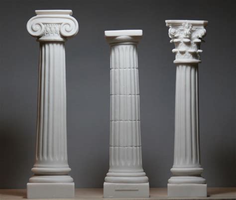 SET 3 Columns Pillars Ionic Doric Corinthian Order Architecture Décor ...