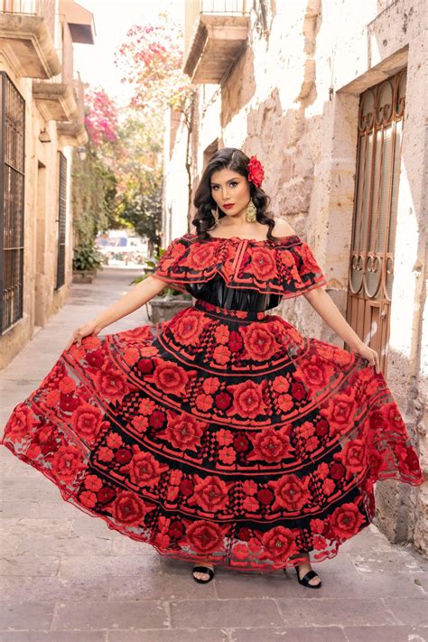 Traditional Mexican Chiapaneco Dress. Traditional Embroidered Dress ...