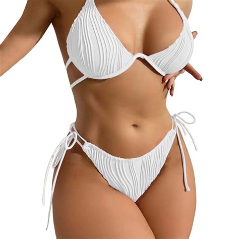 MITCOWBOY Clearance！ Swimsuit Sets Swim Halter Triangle Tie Side Bikini ...