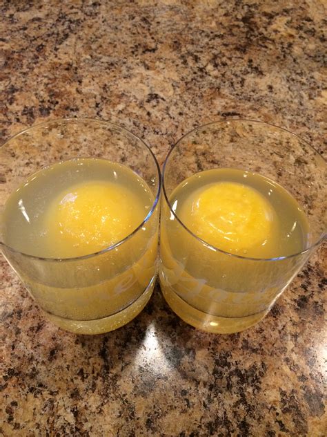 Frozen Orange Juice Ice Ball Mimosas