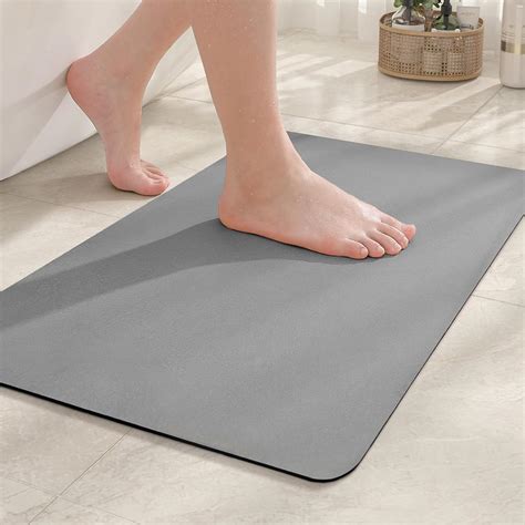 COLOR&GEOMETRY Diatomaceous Bath Mat, Quick Dry Non Slip, Super ...