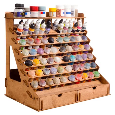 Plydolex Wooden Paint Organizer For 74 Bottles Of Paints 14 ...