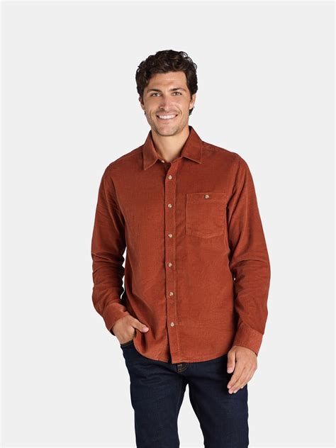 George Men's Big Corduroy Shirt Long Sleeves, Sizes S-3XL, Comfortable ...