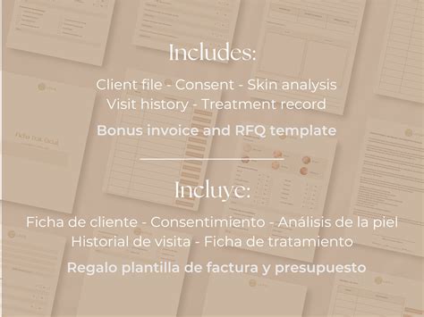 SPANISH Facial Treatment Forms, Editable Esthetician Templates, Beauty ...