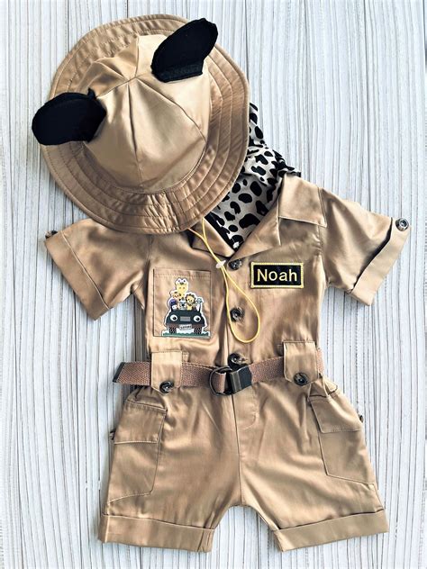 Personalized Mickey Mouse Inspired Long-short Brown Jumpsuit*safari ...