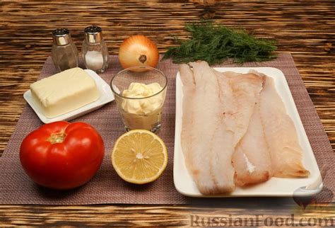 Рецепт: Рыба, запечённая с помидорами, сыром и майонезом на RussianFood.com