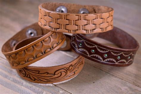 Custom Western Tooled Leather Cuff Bracelet - Etsy in 2024 | Leather ...