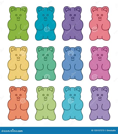 Vector gummy bear candies stock vector. Illustration of confectionery ...
