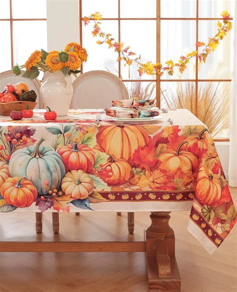 Amazon.com: Fall Tablecloth for Rectangle Tables, 52 x 70 Inch Spill ...