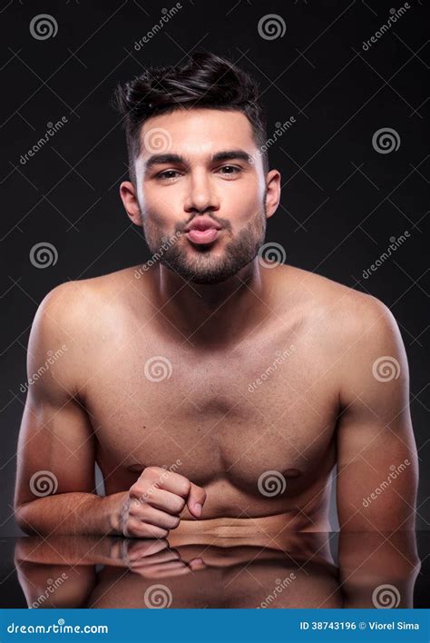 Naked Young Man Prepares To Kiss Stock Photo - Image of happy, black ...