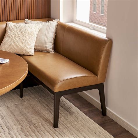 Elliot Leather Left Banquette Bench | Castlery Singapore