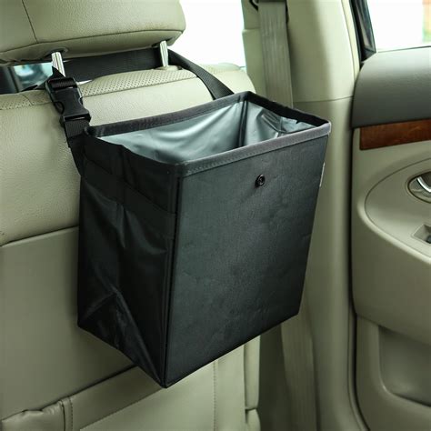 Car Trash Can with Lid, Hanging Mini Vehicle Trash Bin with 105 Car Trash Bags and 2 Car Hooks ...