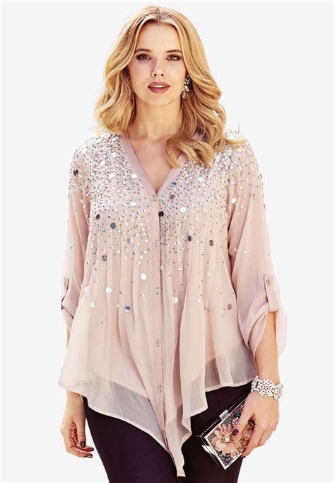 Plus Size Embellished Tunic; So super feminine!! https://www.stitchfix ...