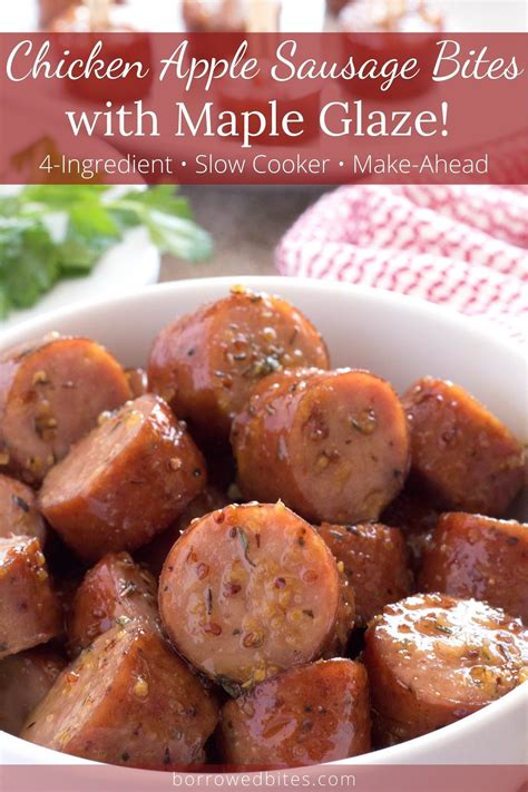 Chicken Apple Sausage Bites with Maple Glaze | Sausage appetizers ...