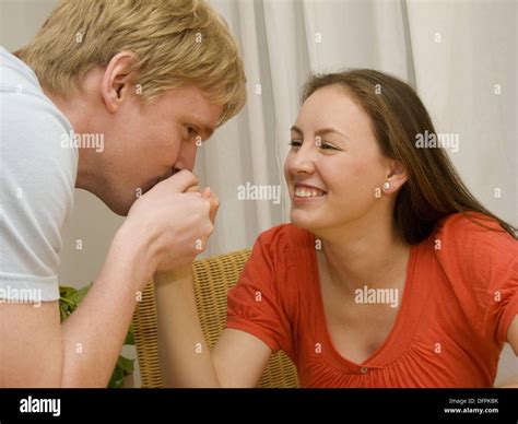 Man kissing hand lady hi-res stock photography and images - Alamy