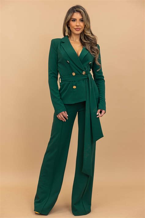 Hunter Green blazer and pants, hunter green pant suit, hunter green ...