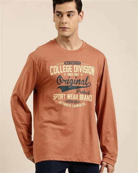 Buy Men's Brown Original Typography Oversized T-shirt Online at Bewakoof