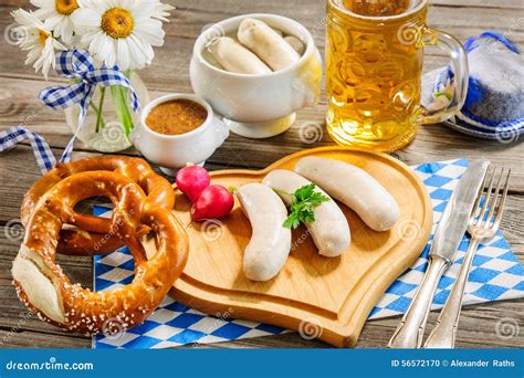 Bavarian veal sausage stock photo. Image of german, sausage - 56572170