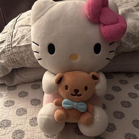 Adorable Hello Kitty plush with teddy bear... - Depop